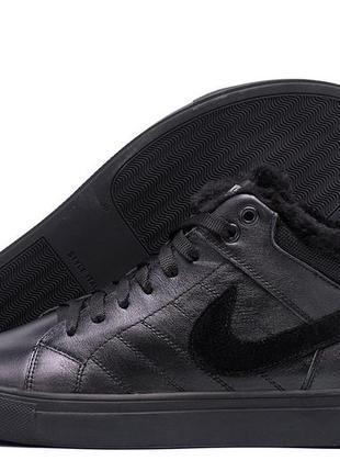 Мужские зимние ботинки nike black leather6 фото