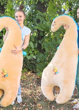 Мягкая игрушка подушка-обнимашка dinodream 160см, dreamtoys, dino160беж/гол