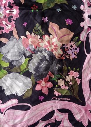 Снизи! шелковый платок с цветочным принтом, италия3 фото