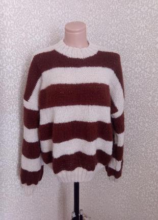 Светр теплий пухнастий 46-52 ручне в'язання