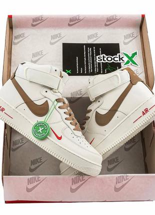 Демисезон мужские кроссовки nike air force 1 mid yohood rice white мех6 фото