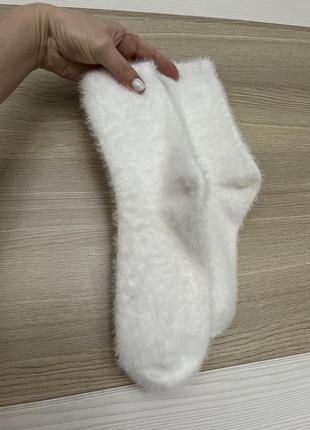 Шкарпетки вовна ангори тепленькі білі жіночі  на мороз