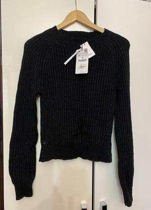 Праздничный свитер размер м 100% хлопок бисер zara2 фото