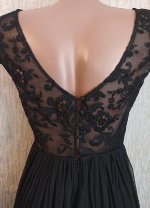 Черное кружевное коктейльное платье р 42-442 фото