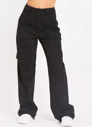 Черные брюки карго джинсы с карманами missyempire1 фото