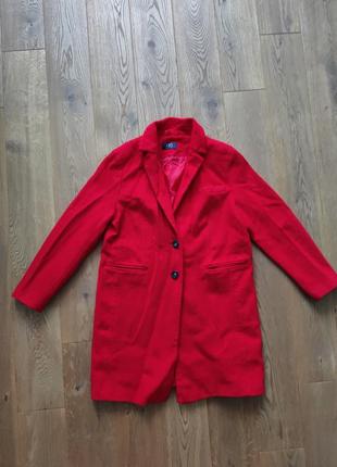 Червоне пальто oversize 70% вовна