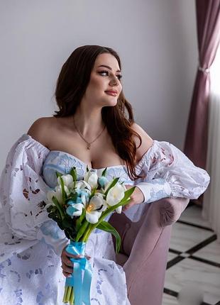 Платье свадебное вышитое отшилось по заказу!