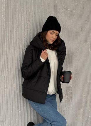 Куртка женская длинная короткая теплая осенняя зимняя демисезонная на осень зима черная бежевая коричневая с капюшоном стеганая базовая батал с поясом9 фото
