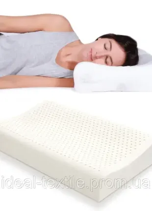 Ортопедична подушка contour pillow 100% латекс 40х60х12 см таїланд1 фото