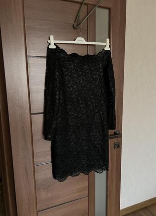 Нарядная праздничная чёрное кружевное платье на новый год 🎅🎄9 фото