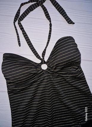 Слитный купальник с люрексовыми полосками р.10( s)9 фото