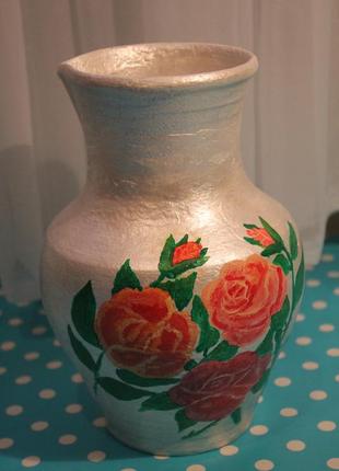 Глиняний глечик ваза1 фото
