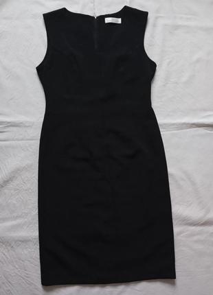 Сарафан черное платье карандаш футляр приталенное классическая черная мыда миди платье-миди карандаш по фигуре черное нарядное2 фото