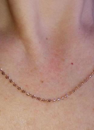 Золотая цепочка 45,5 см # цепочка из красного золота лот 52