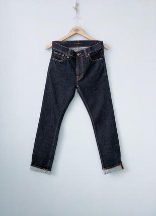 Nudie jeans thin finn джинсы мужские темно синие с м raw denim levi's levis wrangler g-star diesel hugo boss 31 30 нуди2 фото