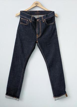 Nudie jeans thin finn джинсы мужские темно синие с м raw denim levi's levis wrangler g-star diesel hugo boss 31 30 нуди4 фото
