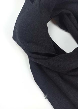 Теплый классический шарф однотонный чорний новый качественный2 фото