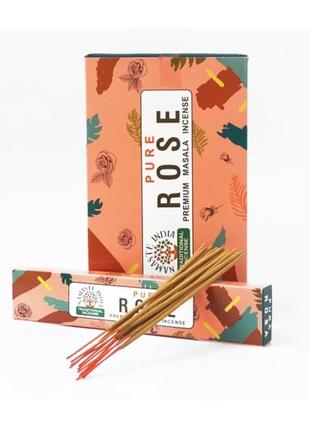 Namaste india pure rose 15 грам, ароматичні палички, натуральні палички, пахощі натуральні