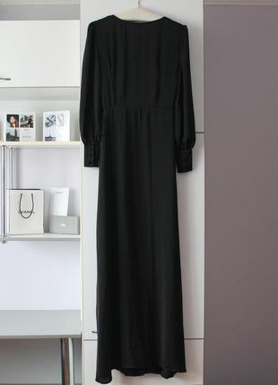 Сатиновое платье макси на запах3 фото
