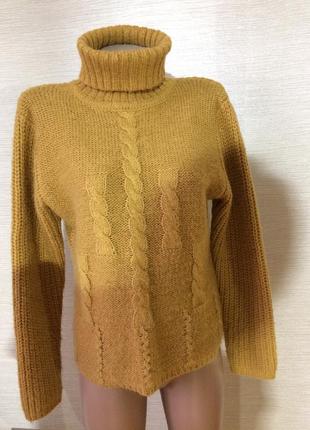 Толстый  тёплый шерстяной свитер  крупная вязкая3 фото
