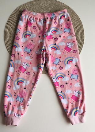 Флисовые брюки свинка пеппа пижама теплые штаны peppa pig george1 фото