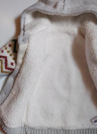 Теплый вязаный свитерик в идеальном состоянии от nutmeg для малышей 9-12мис (80см)4 фото