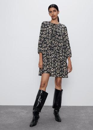 Платье, платье zara в цветочный принт.