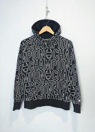 Champion худи женское черное кофта чемпион мультилого nike adidas oakley stussy carhartt