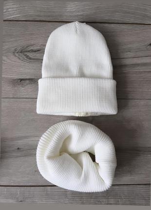 Комплект зимний шапка и хомут на детей и взрослых ❄️🤗3 фото