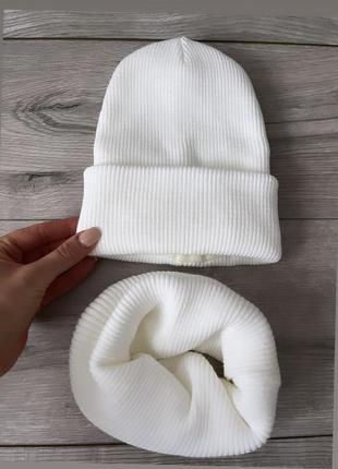 Комплект зимний шапка и хомут на детей и взрослых ❄️🤗1 фото