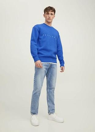 Свитшот с утеплением на флисе в синем цвете от jack&amp;jones