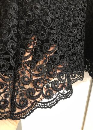 Праздничная кружевная черная длинная юбка большого размера батал2 фото