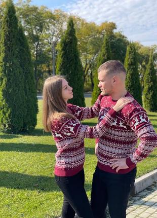Новорічний светр з оленями2 фото