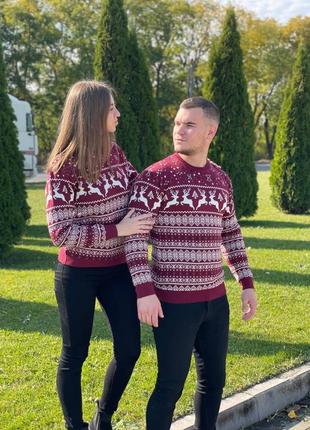 Новорічний светр з оленями4 фото