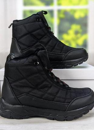 Ботинки зимние для мальчика подростковые спортивного типа черные stilli 52502 фото