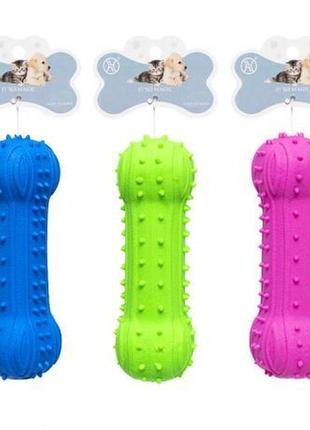 Игрушка для домашних животных "косточка" с пищалкой 13*4,5см knz