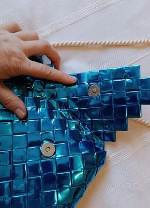 Сумка жіноча стрічкового плетіння  ручна робота8 фото