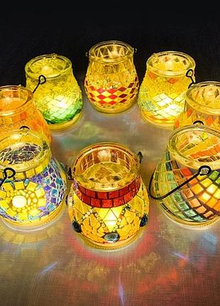 Мозаика. набор сделай сам. подсвечник набор №13 розового оттенка