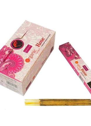 Nandita organic rose 15 грам , ароматические палочки, натуральные палочки, благовония натуральные1 фото