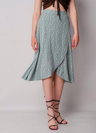 Классная легкая юбка-миди в цветочный принт1 фото