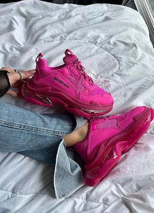Кроссовки в стиле balenciaga triple s gray red blue