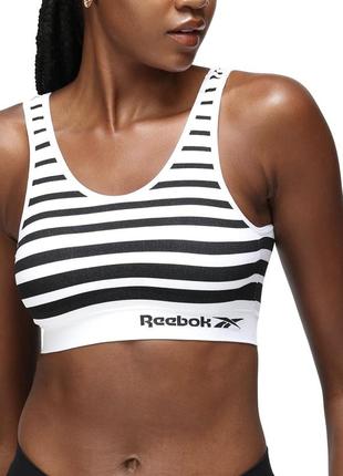 Спортивный топ reebok sport бюстгалтер в полоску р.s