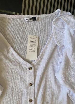 Белая блуза блузка большой размер оригинальная блузка с баской2 фото