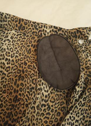 Винтажная блузка-рубашка с леопардовым принтом6 фото