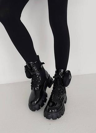 Prаdа leather boots nylon зимові черевики