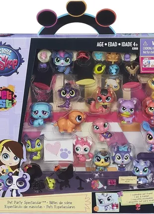 Ігровий набір домашніх тварин 15 штук littlest pet shop party spectacular collector pack оригінал