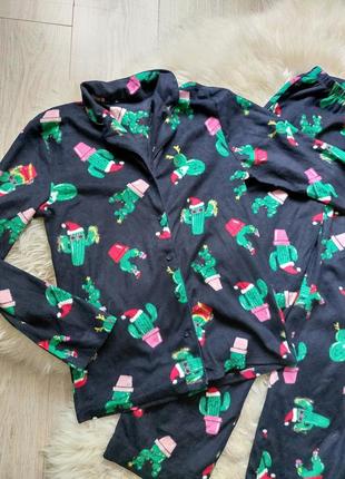 💙💚🩵 идеальная флисовая пижама рождественские кактусы2 фото