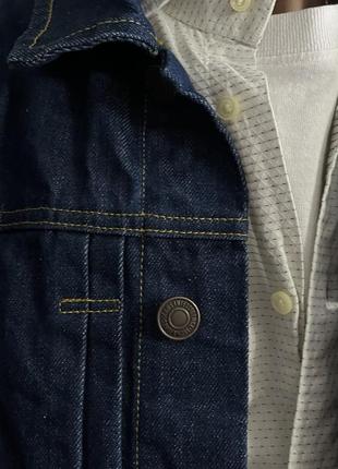 Jack jones denim jacket обрізана кропнута джинсовка денім куртка оригінал джинс темний неві щільна цікава преміум унікальна4 фото