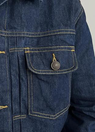 Jack jones denim jacket обрізана кропнута джинсовка денім куртка оригінал джинс темний неві щільна цікава преміум унікальна3 фото