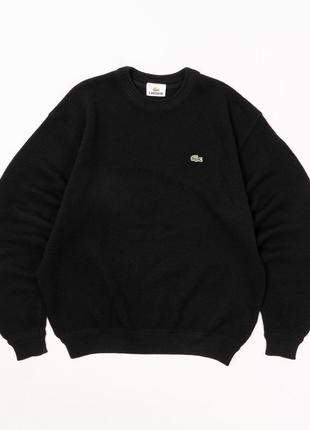 Lacoste vintage crew neck wool sweater  black чоловічий светр